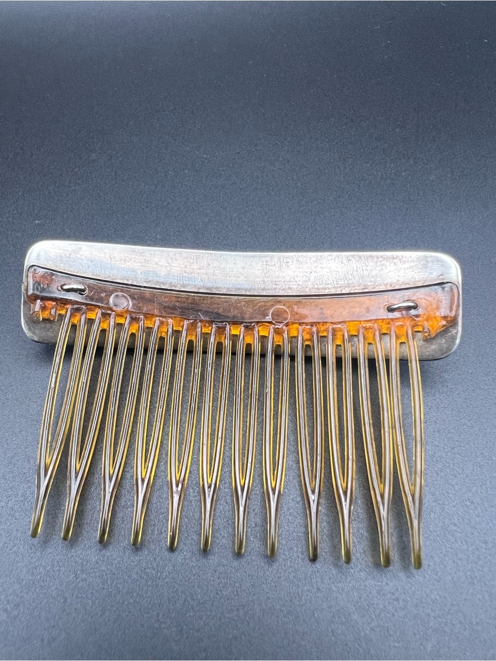Native American Sterling Silver & Turquoise Hair Comb - Picture 6 of 6